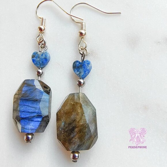 Mystic Water Goddess “Mama Cocha” | Labradorite + Lapis | Sterling - Picture 3 of 4